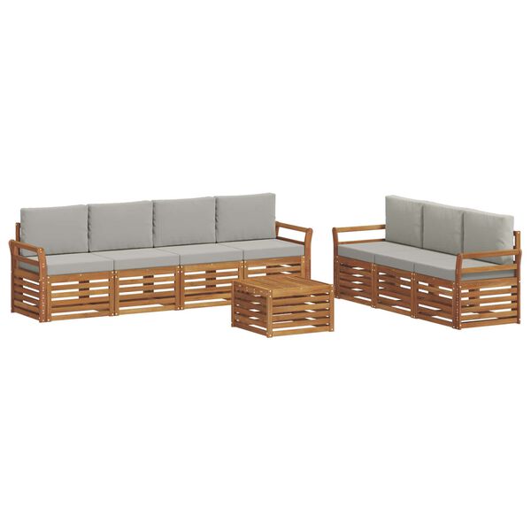 vidaXL Ensembles de canap&eacute;s avec coussin 8 pcs Gris Naturel et Clair