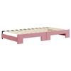 vidaXL Lit de jour avec lit gigogne et matelas rose 100x200 cm velours