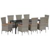 vidaXL Ensemble de salle &agrave; manger pour jardin 9 pc Gris