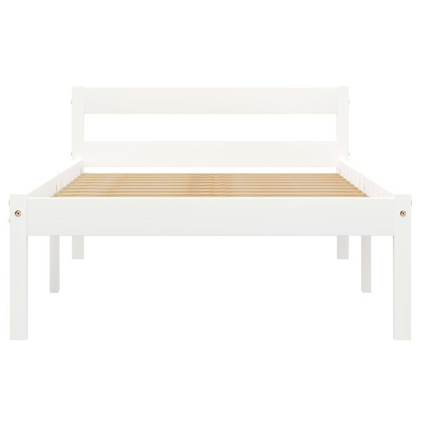 vidaXL Cadre de lit sans matelas blanc bois de pin massif 90x200 cm