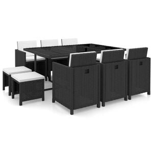 vidaXL Ensemble &agrave; manger d&rsquo;ext&eacute;rieur 11 pcs coussins r&eacute;sine tress&eacute;e