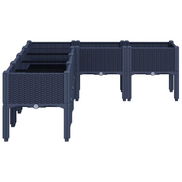 vidaXL Jardini&egrave;re avec pieds bleu gris 160x120x42 cm PP