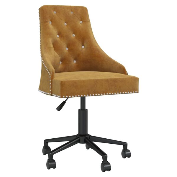 vidaXL Chaise pivotante de salle &agrave; manger Marron Velours