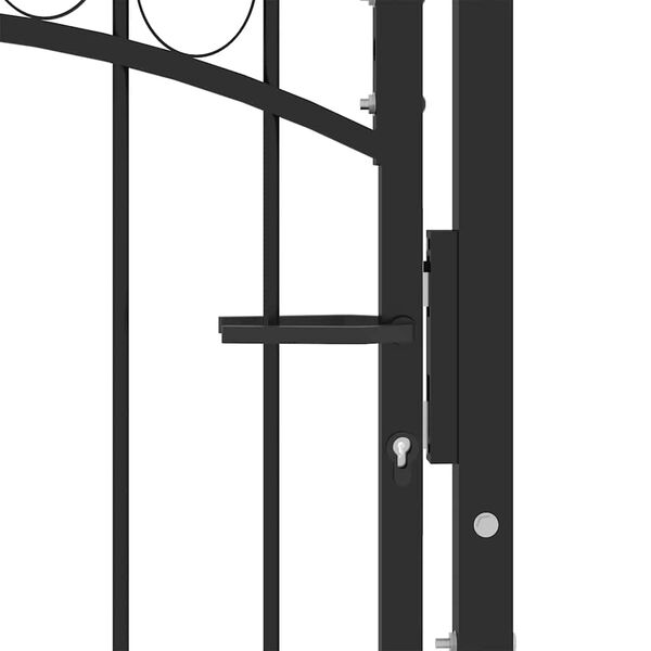vidaXL Portail de cl&ocirc;ture avec dessus arqu&eacute; Acier 100x98,5 cm Noir