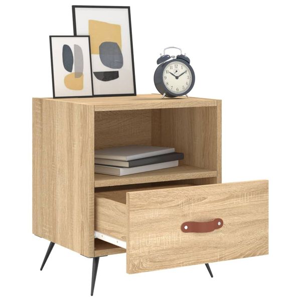 vidaXL Tables de chevet 2 pcs ch&ecirc;ne sonoma 40x35x47,5 cm