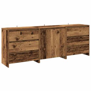 vidaXL Buffet 3 pcs vieux bois bois d'ing&eacute;nierie