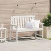 vidaXL Banc de jardin avec coussin Blanc 120 x 59 x 88cm HDPE