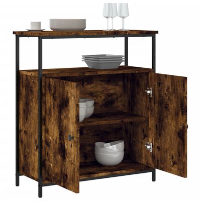 vidaXL Buffet chêne fumé 70x30x80 cm bois d'ingénierie