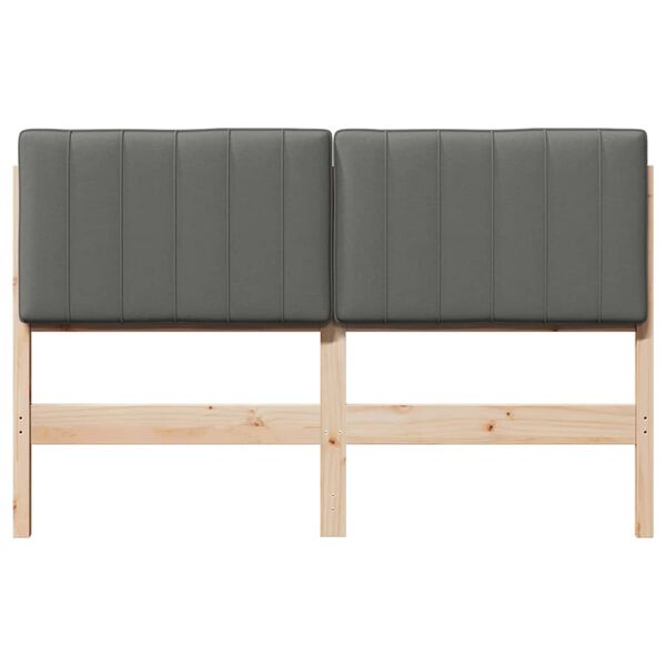vidaXL T&ecirc;te de lit capitonn&eacute;e Marron et gris clair 140 cm Pin massif