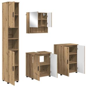 vidaXL Ensemble de mobilier de salle de bain 4 pc Ch&ecirc;ne artisanal