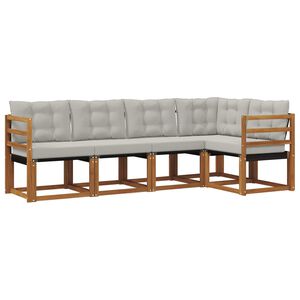 vidaXL Ensemble de canap&eacute;s d'ext&eacute;rieur 5 pc Gris Naturel et Clair