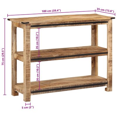 vidaXL Table console 100x35x75 cm bois de manguier massif