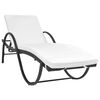 vidaXL Chaises longues lot de 2 avec table r&eacute;sine tress&eacute;e noir