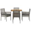 vidaXL Ensemble de salle &agrave; manger pour jardin 5 pcs Gris polyrotin