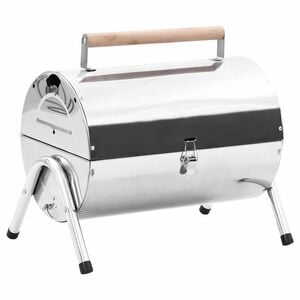 vidaXL Barbecue au charbon portable Acier inoxydable Grilles doubles