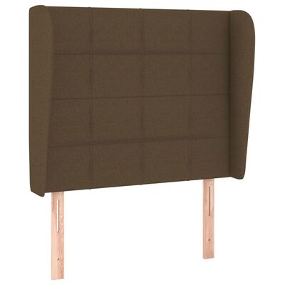 vidaXL Tête de lit avec oreilles Marron foncé 83x23x118/128 cm Tissu