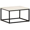 vidaXL Table basse Blanc 60x60x35 cm Pierre v&eacute;ritable texture marbre