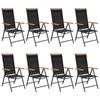 vidaXL Ensemble &agrave; manger de jardin 9 pcs aluminium noir