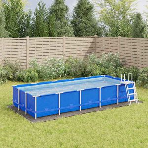 vidaXL B&acirc;che de piscine gris clair 550x280 cm g&eacute;otextile polyester