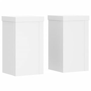 vidaXL Supports pour plantes 2 pcs blanc 10x10x18 cm bois d'ing&eacute;nierie