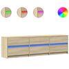 vidaXL Meuble TV avec LED ch&ecirc;ne sonoma 180x34x50 cm bois d'ing&eacute;nierie