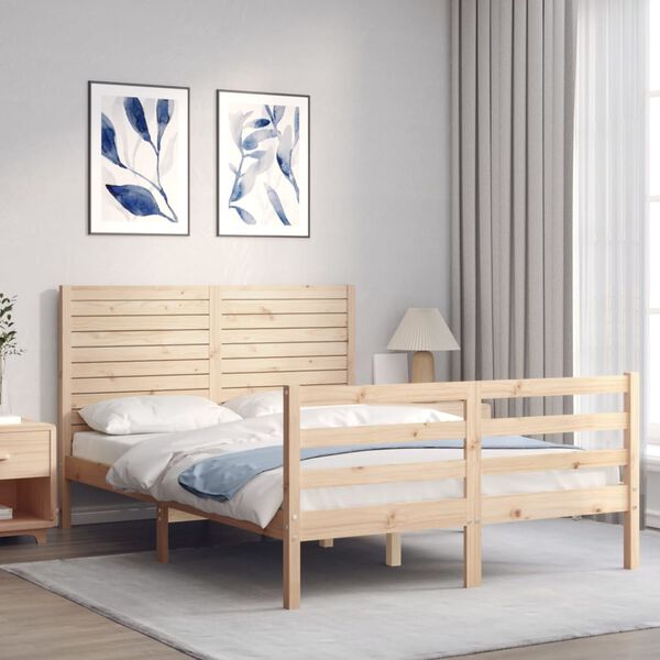 vidaXL Cadre de lit sans matelas bois massif