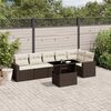 vidaXL Salon de jardin avec coussins 7 pcs marron r&eacute;sine tress&eacute;e