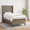 vidaXL Sommier &agrave; lattes de lit avec matelas Taupe 90x190 cm Tissu