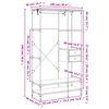 vidaXL Armoire &agrave; tiroirs noir 100x40x180 cm bois d'ing&eacute;nierie