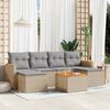 vidaXL Salon de jardin avec coussins 7 pcs beige r&eacute;sine tress&eacute;e