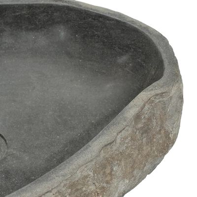 vidaXL Lavabo en pierre de rivière Ovale (45-53)x(34-41) cm