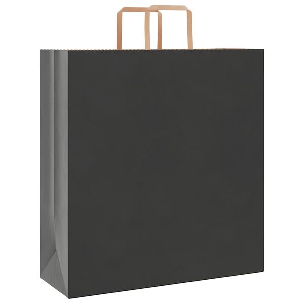 vidaXL Sacs en papier 50 pcs avec poign&eacute;es noir 45x17x48 cm