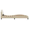 vidaXL Cadre de lit avec t&ecirc;te de lit Dover cr&egrave;me 90x190cm tissu