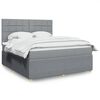 vidaXL Sommier &agrave; lattes de lit avec matelas Gris clair 180x200cm Tissu