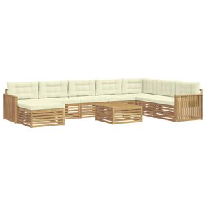vidaXL Ensemble de canap&eacute;s d'ext&eacute;rieur 9 pc Blanc et cr&egrave;me