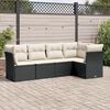 vidaXL Salon de jardin 5 pcs avec coussins noir r&eacute;sine tress&eacute;e