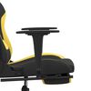 vidaXL Chaise de jeu avec repose-pied Noir et jaune Tissu