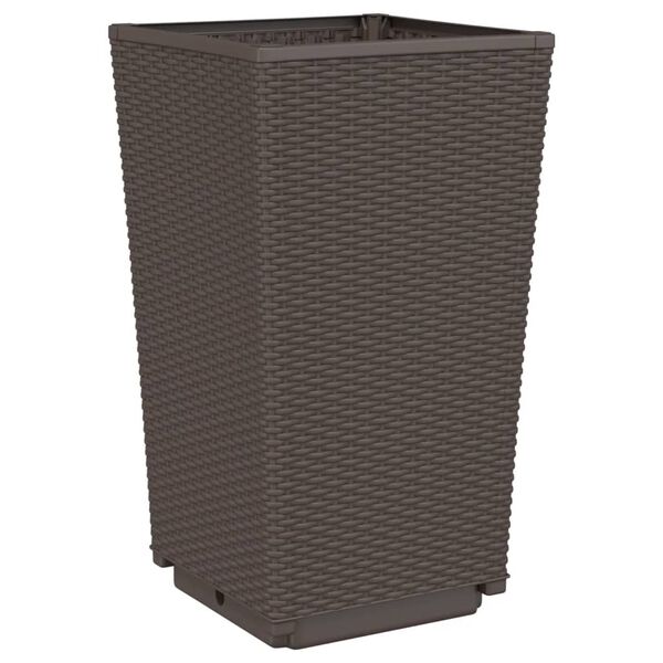vidaXL Jardini&egrave;res 4 pcs marron 32,5x32,5x57 cm polypropyl&egrave;ne