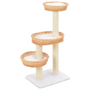 vidaXL Arbre &agrave; chat avec griffoir en sisal Naturel Bois de saule
