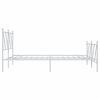 vidaXL Cadre de lit m&eacute;tal sans matelas et pied de lit blanc 140x200 cm