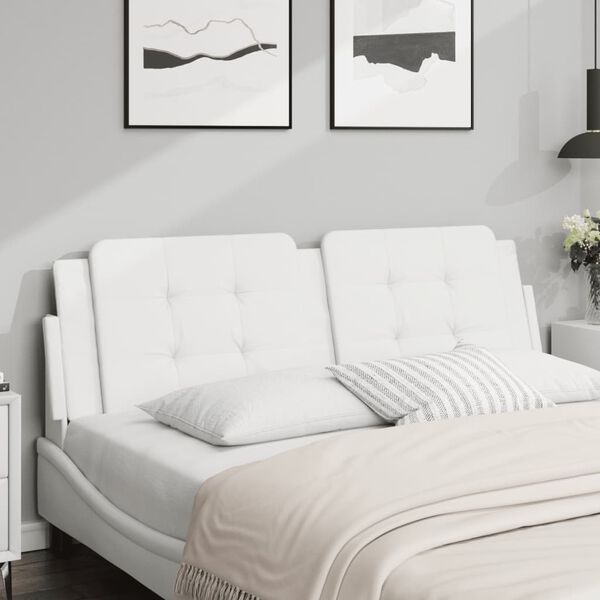 vidaXL Coussin de tête de lit Zadar blanc 160 cm similicuir