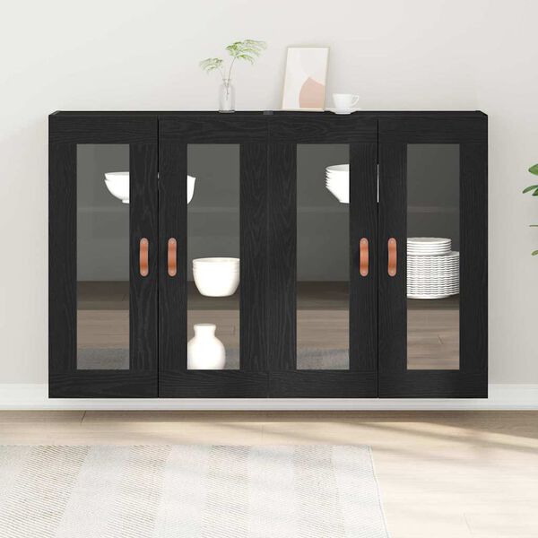 vidaXL Cabinets muraux 2 pcs Ch&ecirc;ne noir 69,5 x 34 x 90 cm