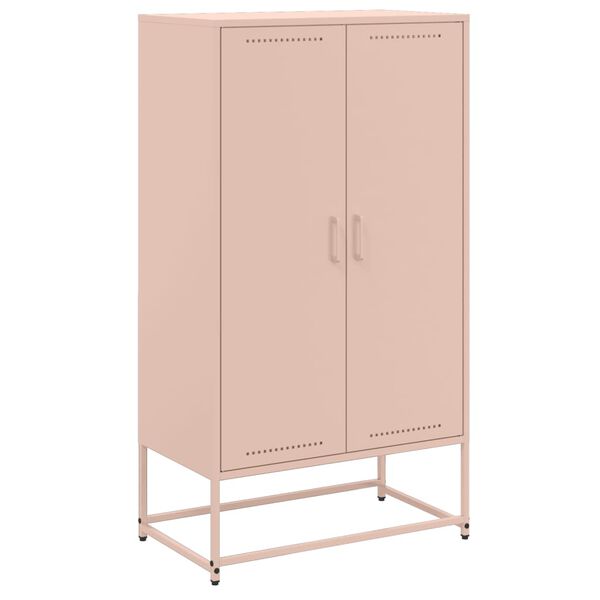 vidaXL Buffet haut rose 68,5x38,5x123,5 cm acier