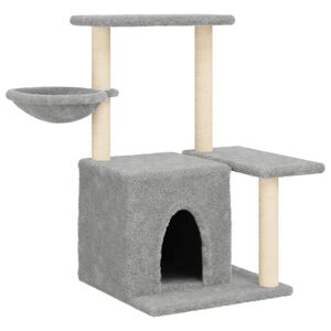 vidaXL Arbre &agrave; chat avec griffoirs en sisal Gris clair 83 cm