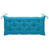 vidaXL Banc de jardin avec coussin bleu clair 120 cm Bois de teck