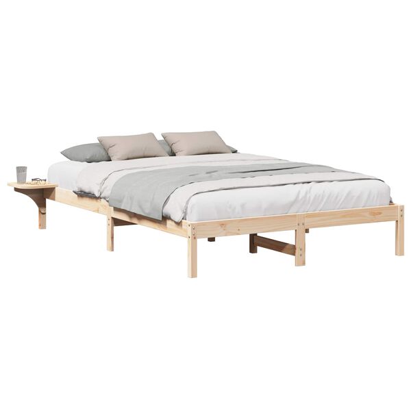 vidaXL Cadre de lit Naturel 160 x 200 cm Pin massif