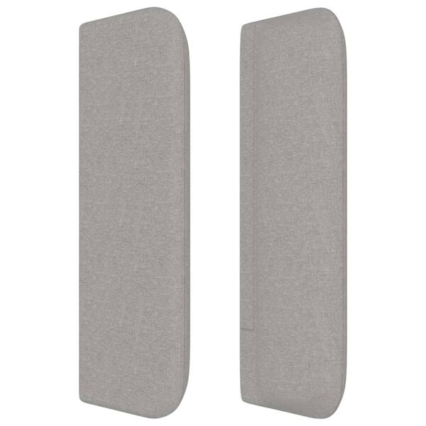 vidaXL T&ecirc;te de lit avec oreilles Gris clair 203x16x78/88 cm Tissu