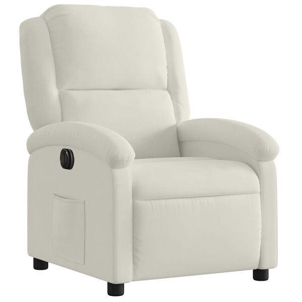 vidaXL Fauteuil inclinable &eacute;lectrique Cr&egrave;me Velours