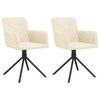 vidaXL Chaises pivotantes &agrave; manger lot de 2 Cr&egrave;me Velours