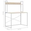 vidaXL Bureau d'ordinateur Blanc ch&ecirc;ne 110x60x138 cm Bois d'ing&eacute;nierie
